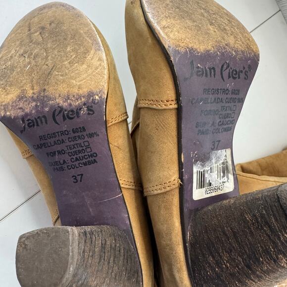 Vintage Jam Piers Over Knee Brown Heeled Leather Suede Boot Columbia 37 (6.5) - Picture 8 of 8